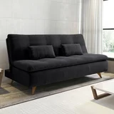 Sofá cama Maira 3 cuerpos negro con almohadones