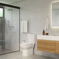 Kit de inodoro con depósito y accesorios Flex blanco doble descarga