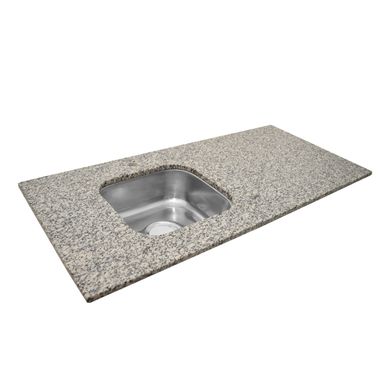 Mesada con pileta izquierda 120 x 55 cm de granito gris