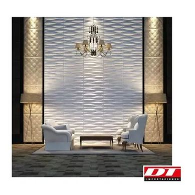 Placa adhesiva para pared PVC 3D blanco mate 50 x 50 cm