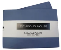 Juego de sábanas de microfibra azul 2 plazas