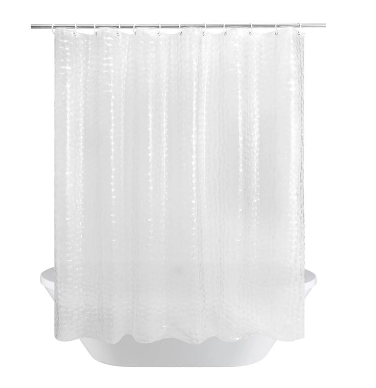 Cortina De Ducha EVA 180x200 Cm - Diseño 3D Cubos De Agua, Impermeable, Antibacteriana, Con 12 Ganchos