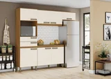 Juego de cocina compacta Henna 7 puertas 2 cajones blanco y natural