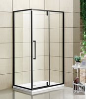 Mampara de baño con receptáculo Black 195 x 80 x 100 cm 8 mm