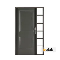 Puerta exterior de acero 200 x 80 cm grafito izquierda