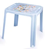 Mesa de exterior infantil de plástico celeste