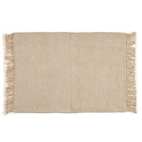 Alfombra de algodón natural 180 x 120 cm beige