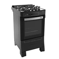 Cocina a gas 4 hornallas negra