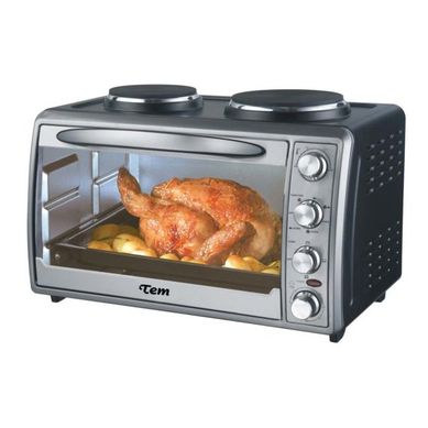 Horno elctrico con grill 45 L 1380 W acero y negro