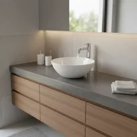 Bacha de apoyo circular Platinum P1 blanca brillante 35 cm