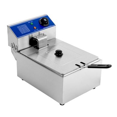 Freidora con aceite simple 6 L plateada 