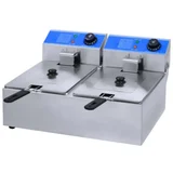 Freidora con aceite doble 6 L plateada