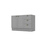 Bajo mesada nicho Americana 2 puertas 3 cajones gris
