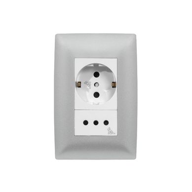 Armado 1 schuko con seguridad 1 toma gris