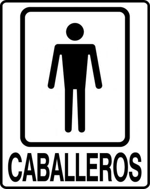 Letrero caballeros