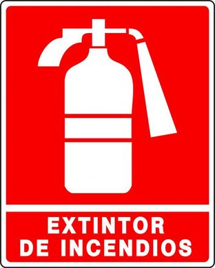Letrero extintor de incendio
