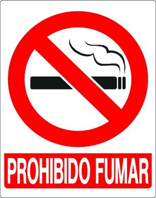 Letrero prohibido fumar