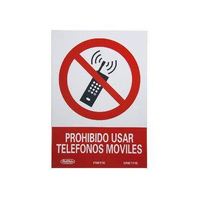Letrero prohibido celulares