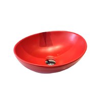 Bacha ovalada 41 x 33 cm rojo mate