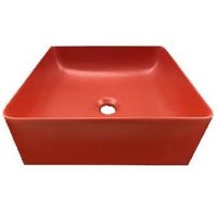 Bacha cuadrada 37 x 37 cm rojo mate