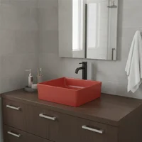 Bacha de apoyo cuadrada 37 x 37 cm rojo mate