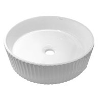 Bacha circular de apoyo Stripes 42 cm blanca brillante