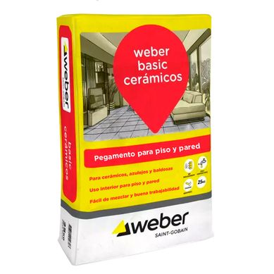 Pegamento Weber Basic para cer�mica impermeable 25 kg