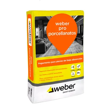 Pegamento para porcelanato impermeable 25 kg