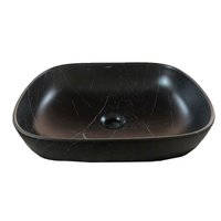 Bacha semi oval de apoyo Nero marquina
