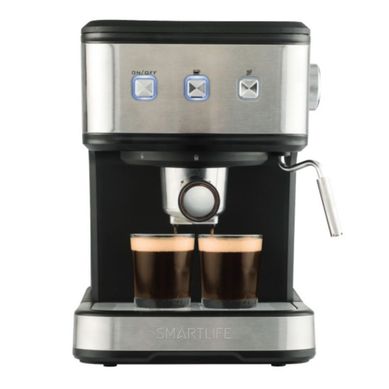 Cafetera Espresso con espumador acero y negra