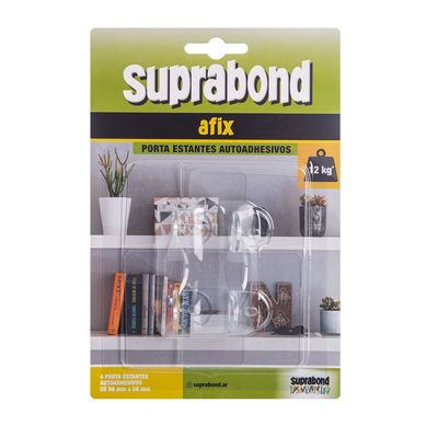 Porta estantes autoadhesivo de PVC x 4 u