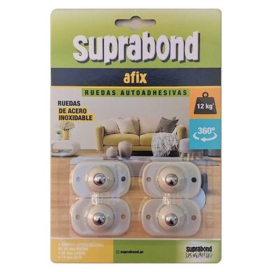 Ruedas autoadhesivas Fix acero inoxidable x 4 u