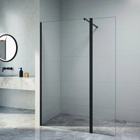 Mampara fija 190 x 120 cm con puerta negro