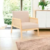 Sillón individual ratán off white