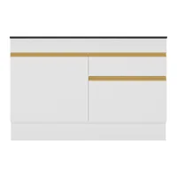 Bajo mesada Veneza 2 puertas 1 cajón blanco 120 cm con tapa