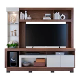 Rack de TV nogueira real y off white 196 x 207.3 x 37.5 cm
