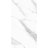 Porcelanato marmolado Calacata blanco brillante 63x120 cm