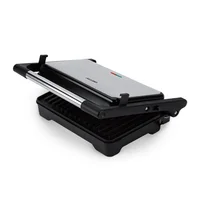 Grill plancha acero inoxidable y negro de 1500 w