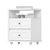 Mesa de luz con 2 cajones blanca