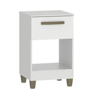 Mesa de luz con 1 cajón blanco