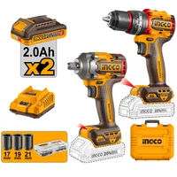 Kit de taladro atornillador inalámbrico 20 V y llave de impacto inalámbrica