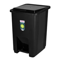 Tacho de basura 15 L de plástico negro con pedal