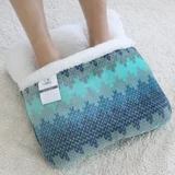 Calienta pies 40 x 40 cm azul y beige
