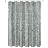 Cortina de baño 178 x 180 cm Geo Line gris y blanco