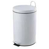 Basurero 12 L de metal blanco con pedal