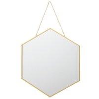Espejo hexagonal 39 x 45 cm dorado