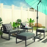 Juego de living exterior Milo 5 piezas de aluminio