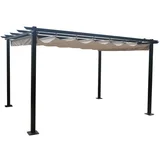 Pérgola de aluminio retráctil 3 x 4 m negra