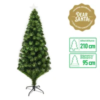 Árbol de navidad con luces integradas 95 x 210 cm verde