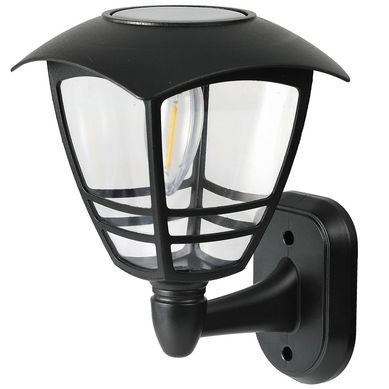 Farol de pared para exterior solar negro